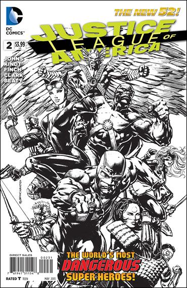 Justice League of America (2013)  issue 2-E David Finch 1:100 Black and White Cover