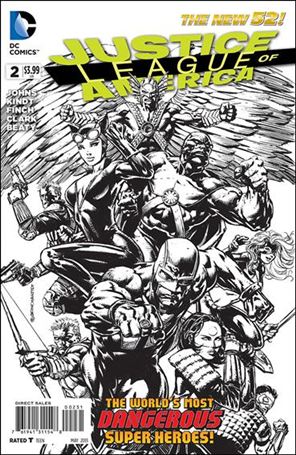 Justice League of America (2013)  issue 2-E David Finch 1:100 Black and White Cover