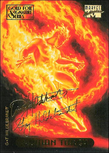 1994 Marvel Masterpieces (Gold-Foil Signature Parallel Base Set) card 52 Human Torch