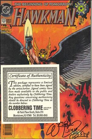 Hawkman (1993) issue 0-B Clobbering Time (signed by William Messner-Loebs)