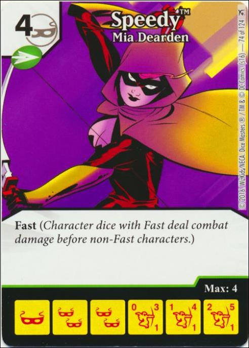 DC Comics Dice Masters Green Arrow and The Flash card 74 Speedy: Mia Dearden