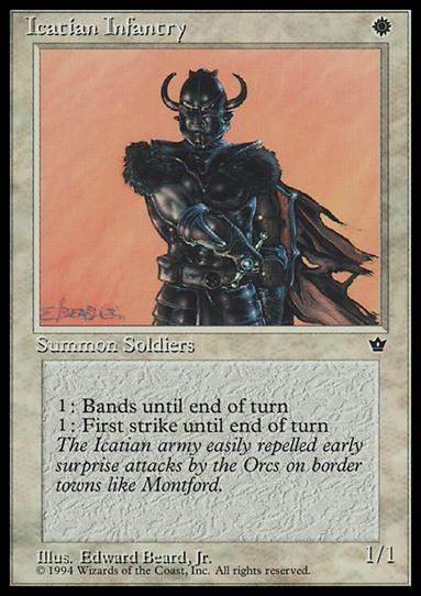 Magic the Gathering: Fallen Empires (Base Set) card 7-D Icatian Infantry