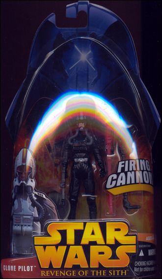Star Wars: Revenge of the Sith 3 3/4" Basic Action Figures figure 34-B Clone Pilot (Firing Cannon!) - Black repaint