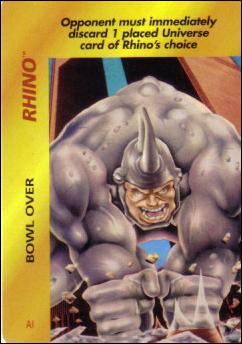 Marvel OverPower (Base Set) card nn175 Rhino: Bowl Over