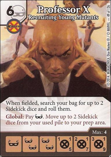 Marvel Dice Masters Uncanny X-Men  card 49 Professor X: Recruiting Young Mutants