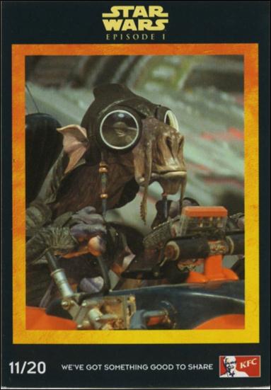 Star Wars: Episode I The Phantom Menace Kentucky Fried Chicken MALAYSIAN (Promo) card 11/20 Sebulba