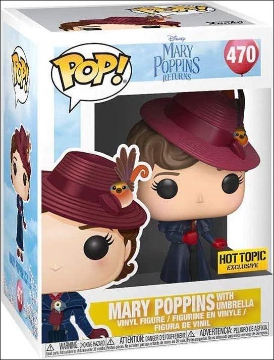 POP! Disney figure 470 Mary Poppins with Umbrella Hot Topic Exclusive