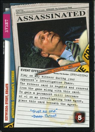 X-Files: The Truth Is Out There (Base Set) card XF97-0373v2 Assassinated