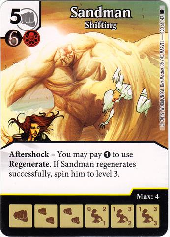 Marvel Dice Masters Amazing Spider-Man card 130 Sandman: Shifting
