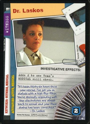 X-Files: The Truth Is Out There (Base Set) card XF97-0196v2 Dr. Laskos