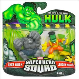 Hulk - Marvel Super Hero Squad  figure 10 Gray Hulk and Leader Villain