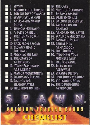 Spawn: The Movie (Base Set) card 81 Checklist