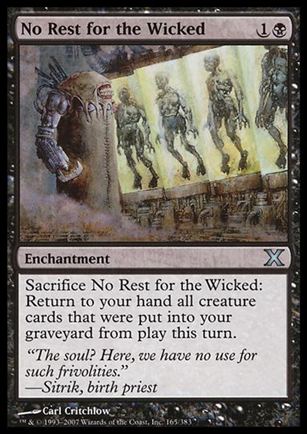 Magic the Gathering: 10th Edition (Base Set) card 165 No Rest for the Wicked