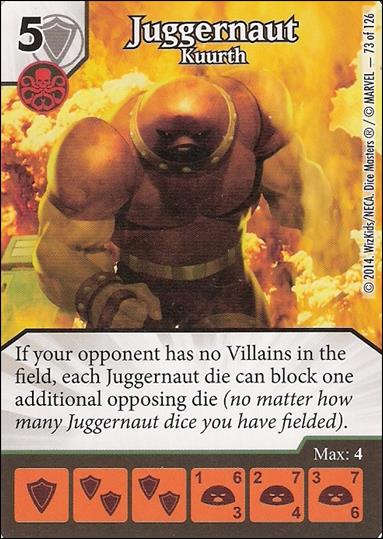Marvel Dice Masters Uncanny X-Men  card 73 Juggernaut: Kuurth