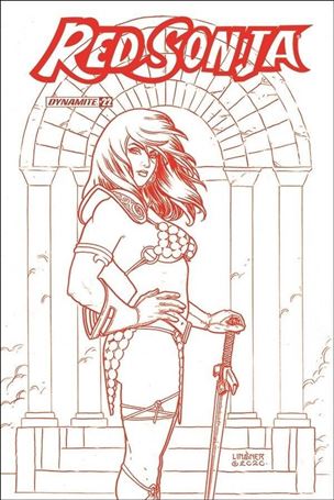 Red Sonja (2019) issue 22-M Joseph Michael Linsner 1:25 Red Line Art Cover