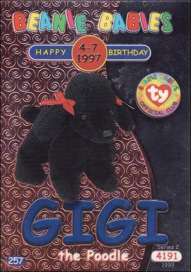 Beanie Babies Series 2 (Birthday or Rookie Subset) card 257 Gigi the Poodle Blue Lettering