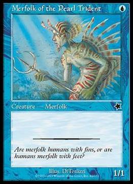 Magic the Gathering: Starter 1999 (Base Set) card 42 Merfolk of the Pearl Trident