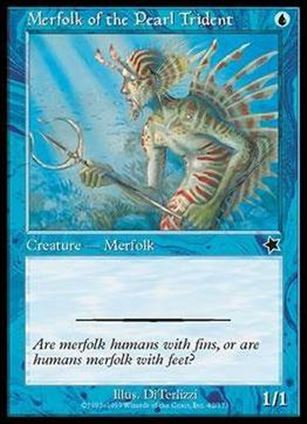 Magic the Gathering: Starter 1999 (Base Set) card 42 Merfolk of the Pearl Trident