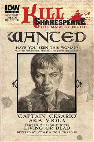 Kill Shakespeare:  The Mask of Night issue 4-B J.K. Woodward Subscription Cover