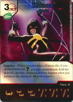 DC Comics Dice Masters Green Arrow and The Flash card 119 Katana: Bushi