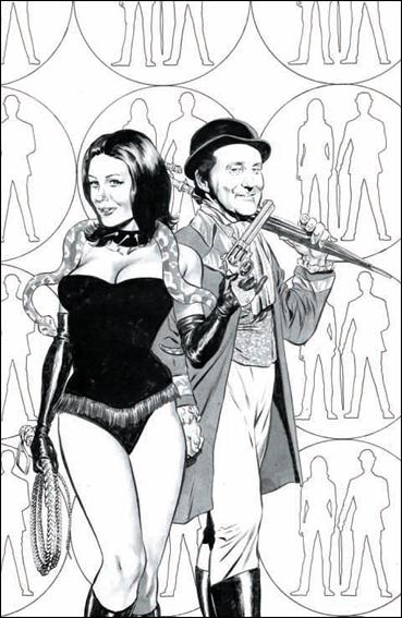 Steed and Mrs. Peel (2012) issue 1-D Mike Perkins 1:15 Virgin Black and White Cover