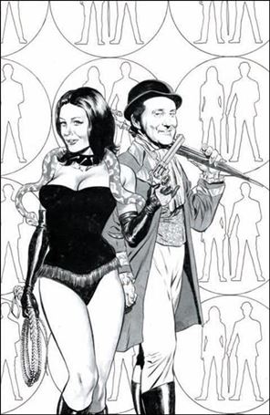 Steed and Mrs. Peel (2012) issue 1-D Mike Perkins 1:15 Virgin Black and White Cover