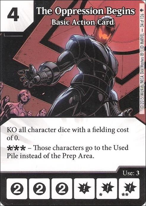 Marvel Dice Masters Age of Ultron  card 34 The Oppression Begins: Basic Action Card