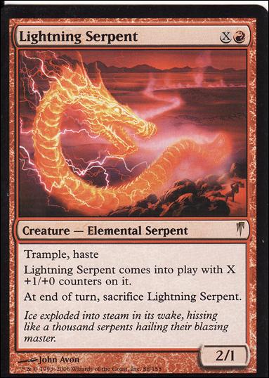 Magic the Gathering: Coldsnap (Base Set) card 88 Lightning Serpent