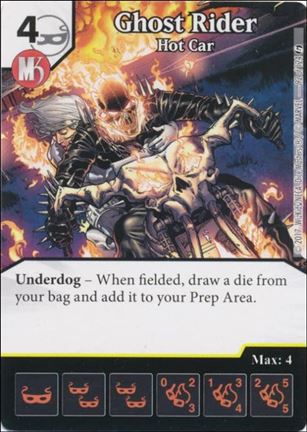 Marvel Dice Masters Guardians of the Galaxy  card 92 Ghost Rider: Hot Car