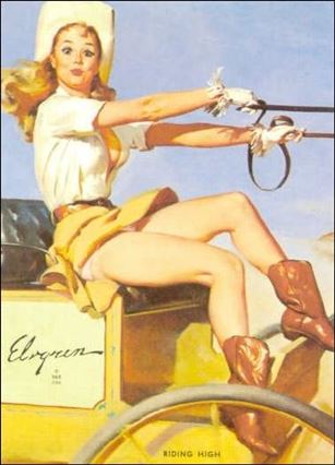 Elvgren's Calendar Pinups (Base Set) card 66 Riding High