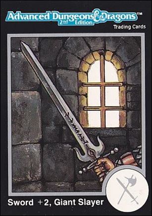 TSR 1991 Trading Cards Premier Edition Factory Set (Base Set) card 53 AD&D - Sword +2, Giant Slayer