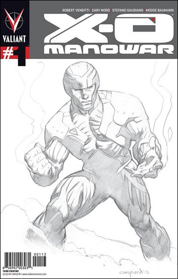 X-O Manowar (2012)  issue 1-G Cary Nord Sketch Cover (3rd Printing)