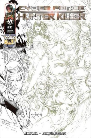 Cyberforce/Hunter-Killer issue 2-E Eric Basaldua Long Beach Comic Con Sketch Cover
