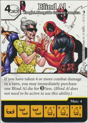 Marvel Dice Masters Deadpool card 87 Blind Al: Fought Alongside Captain America 