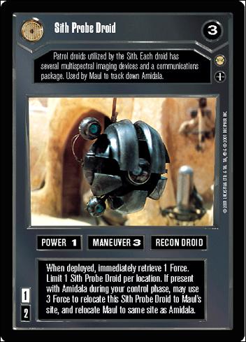 Star Wars: Tatooine Limited (Base Set) card 16 Sith Probe Droid
