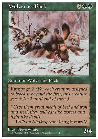 Magic the Gathering: 5th Edition (Base Set) card 344 Wolverine Pack