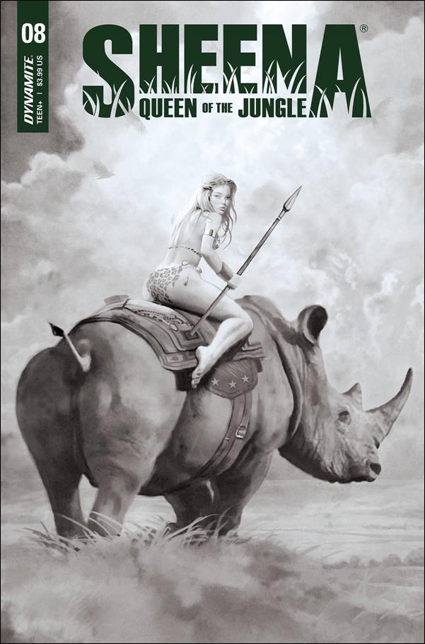 Sheena: Queen of the Jungle (2021) issue 8-M Arthur Suydam 1:30 Black & White Cover
