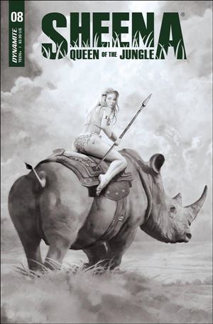 Sheena: Queen of the Jungle (2021) issue 8-M Arthur Suydam 1:30 Black & White Cover
