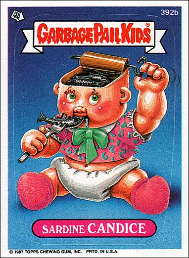 Garbage Pail Kids: Series 10 (Base Set) card 392b Sardine Candice