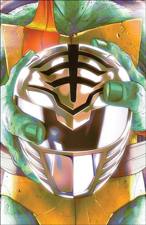 Mighty Morphin Power Rangers/Teenage Mutant Ninja Turtles issue 4-I Goni Montes White Ranger Helmet Cover 1/Store