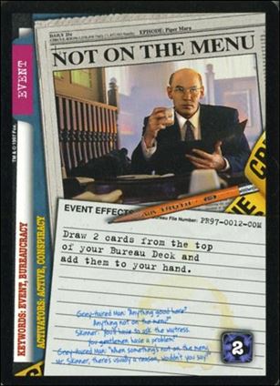 X-Files (Promo) card PR97-12-COM Not On The Menu