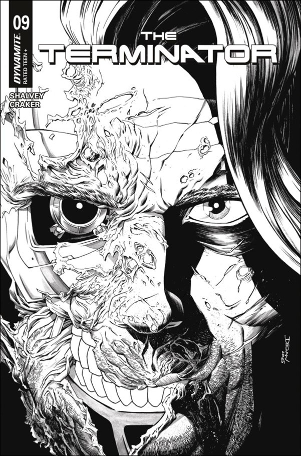 Terminator (2024) issue 9-F Declan Shalvey B&W 1:10 Cardstock Cover