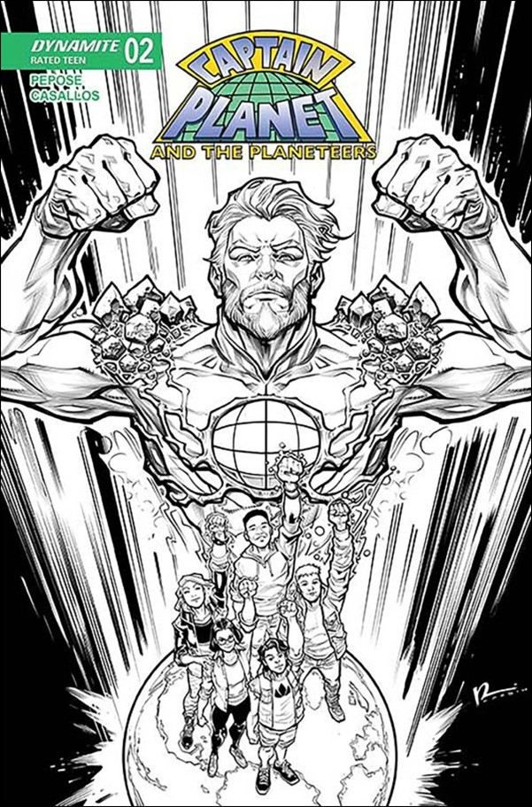 Captain Planet (2025) issue 2-L Chad Hardin B&W Cover