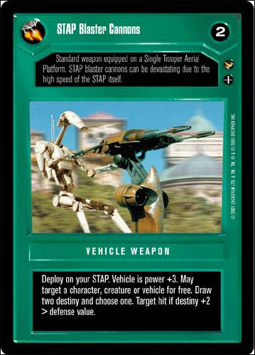 Star Wars: Theed Palace Limited (Base Set) card 63 STAP Blaster Cannons