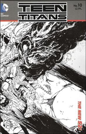 Teen Titans (2011) issue 10-B 1:25 Wraparound Black & White Cover