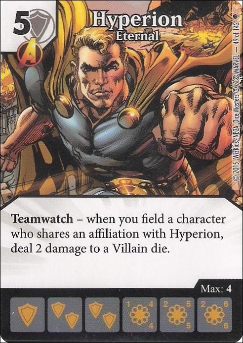 Marvel Dice Masters Age of Ultron  card 49 Hyperion: Eternal