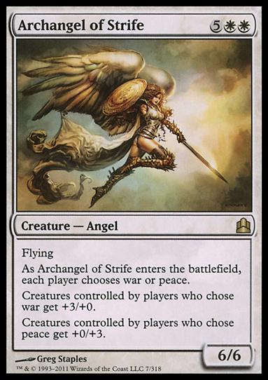 Magic the Gathering: Commander (Base Set) card 7 Archangel of Strife