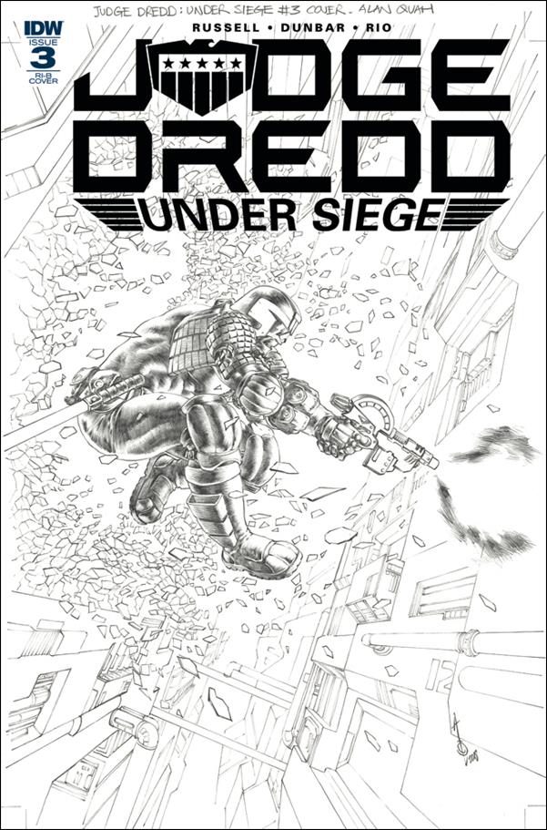 Judge Dredd: Under Siege issue 3-D Alan Quah 1:15 Black & White Cover