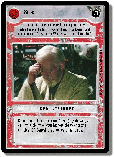 Star Wars: Premiere Limited (Base Set) card 277 Sense