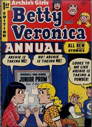Archie's Girls, Betty and Veronica Annual issue 1-B 35 Cent Price Cover